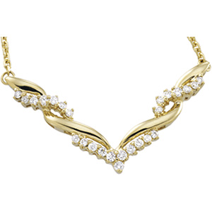 14K Yellow Gold Diamond Assembly Necklace