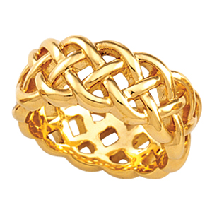 14K Yellow Gold Celtic Wedding Band Ring Size: 8