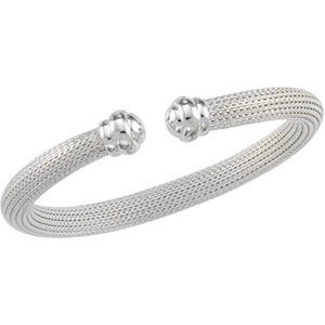 Sterling Silver Mesh Cuff Bracelet - 7.5 inches