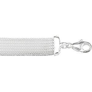 Sterling Silver Solid Foxtail Mesh Bracelet - 7 inches