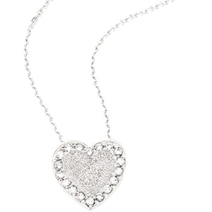 Sterling Silver Cubic Zirconia Heart Necklace