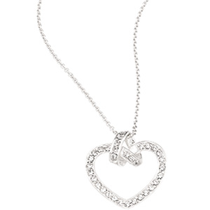 Sterling Silver Cubic Zirconia Heart Necklace