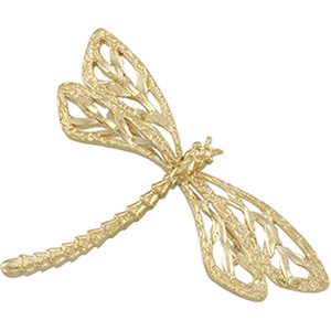14K Yellow Gold Dragonfly Brooch