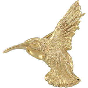 14K Yellow Gold Hummingbird Brooch