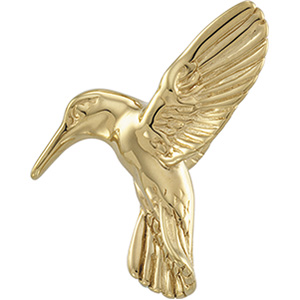 14K Yellow Gold Hummingbird Brooch