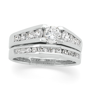 Platinum Bridal Set Rings Ring Size: 6