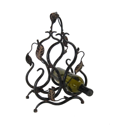 Danya B MN1109 3 Bottle Wine Holder with Leaves and Handle