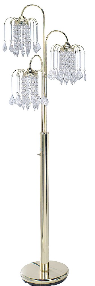 00ore6866g Polished Brass Finish Floor Lamp With Crystal-like Shade
