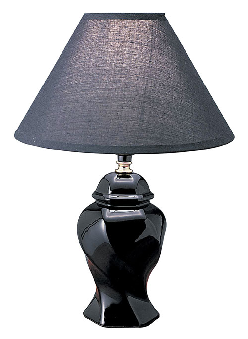 00ore606bk Ceramic Table Lamp - Black