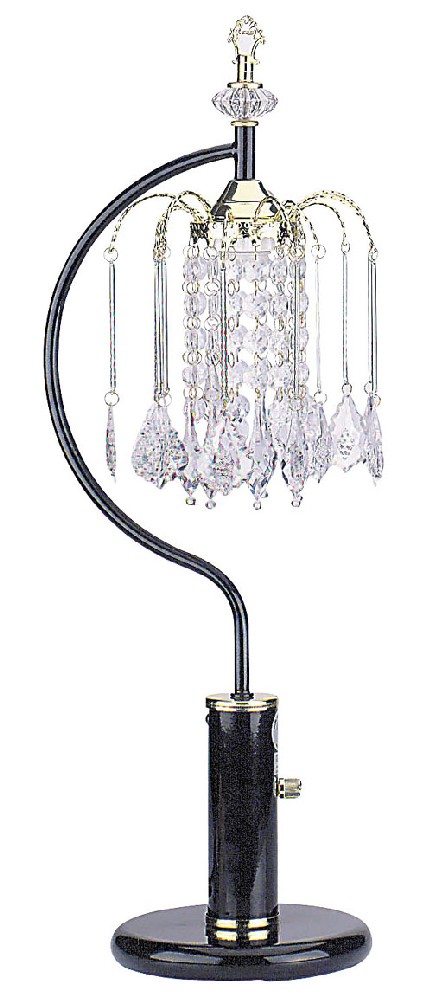 00ore715bk Table Lamp With Crystal-like Shade - Black