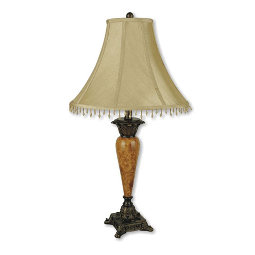 Beaded Lamps - Dorel 00ORE31108T Table Lamp With Beaded Shade - Antique Gold