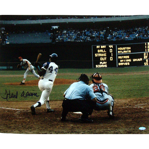 Astros Baseball - Steiner Sports AAROPHS016020 Hank Aaron Autographed Swing Vs Houston Astros 16x20 Photograph