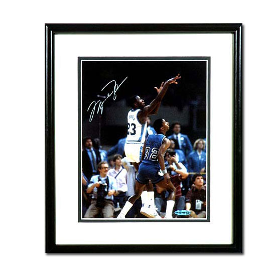 Upper Deck 19984 Michael Jordan Autographed University of North Carolina -17 Second Shot- 8x10 Photo - Framed (UDA)