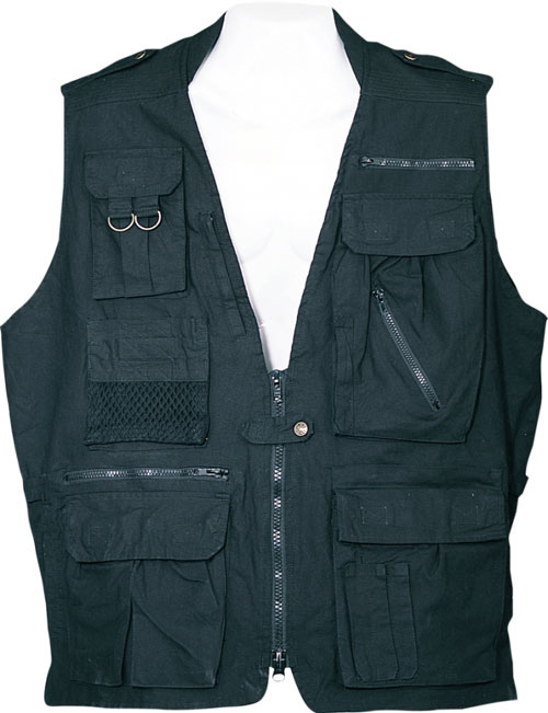 Humvee HMV-VS-BK-L Humvee Safari Vest Black Large
