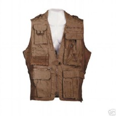 Humvee HMV-VS-BRN-L Humvee Safari Vest Brown Large