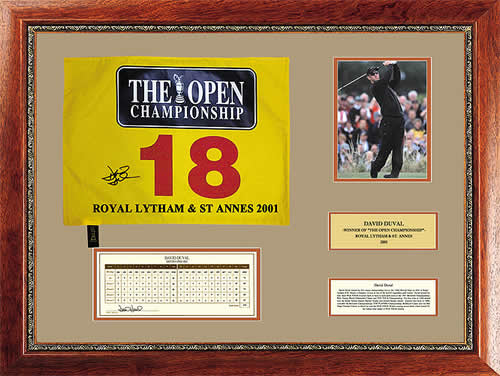 Pro Tour Memorabilia 17466H-66E David Duval - 2001 British Open Pin Flag - Autographed