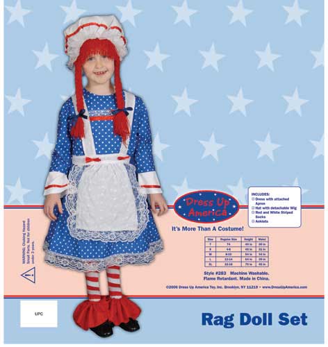 Dress Up America Rag Doll Costume Set Medium 810 283M