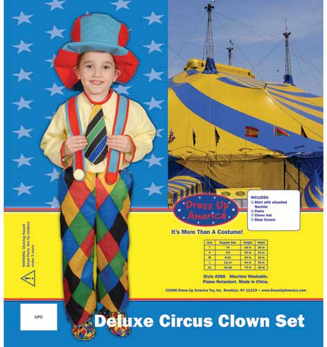 Dress Up America Deluxe Circus Clown Costume Set Large 12-14 286-L