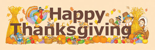 EUREKA EU-849620 BANNER HAPPY THANKSGIVING-45 X 12 HORIZONTAL