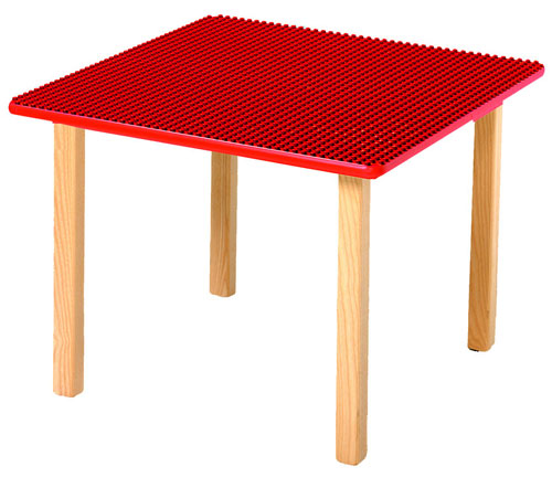 Lego Table - LEGO EDUCATION LG-9808 LEGO DUPLO PLAY TABLE-COVERED WITH RED DUPLO PLATES