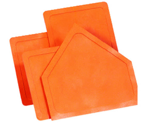 Masbs60 Throw-down Home Plate & 3 Bases-orange Rubber