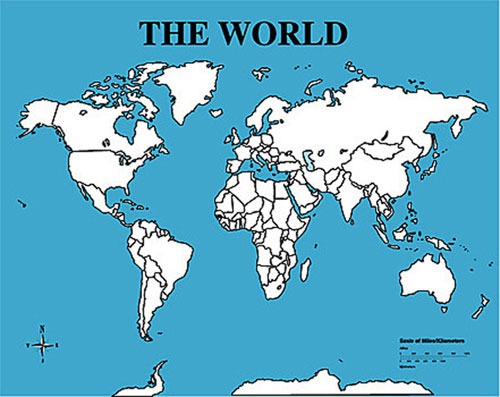 TREND ENTERPRISES T-1088 WIPE-OFF MAP WORLD-22 X... by TREND ENTERPRISES INC.