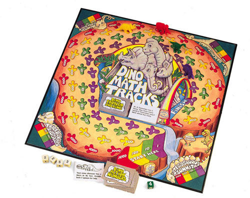 Math Board Games - LEARNING RESOURCES LER0712 DINO MATH TRACKS-GR 1+ BOARD GAME
