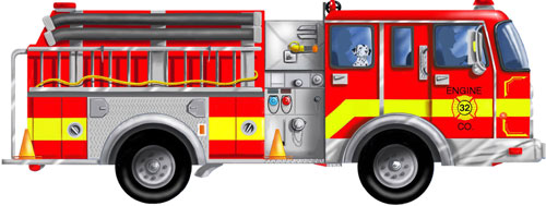 Lci436 Floor Puzzle Giant Fire Truck