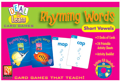 Puzzles Games - Remedia Publications REM3025A Deal And Learn Card Games Rhyming Words - Short Vowels