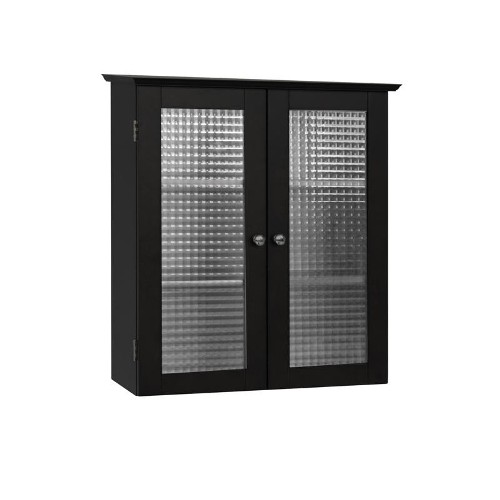 Elegant Home Fashions 6209 Chesterfield Wall Cabinet 2 Glass Doors - Espresso