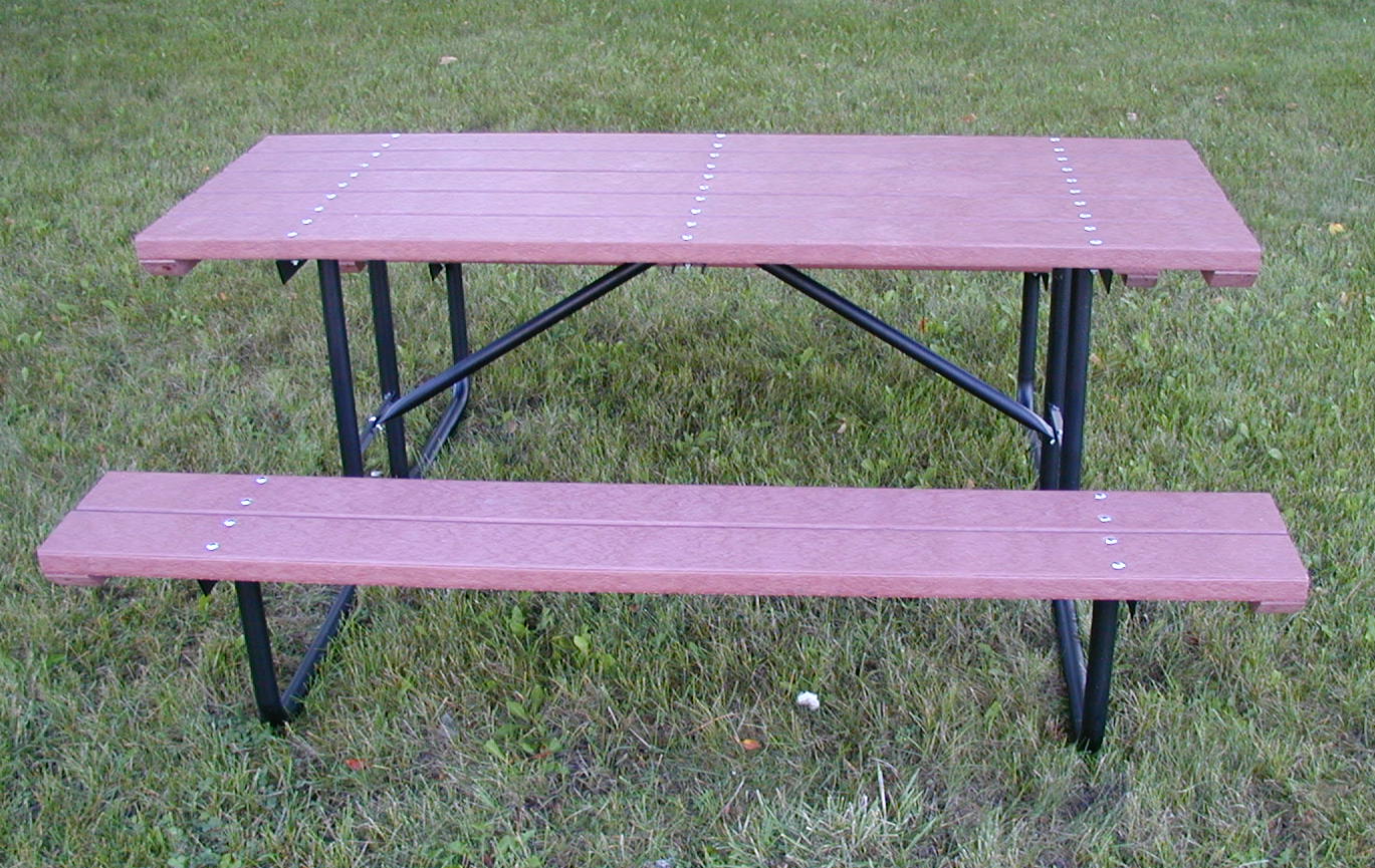 Spt4 4 Ft Bench And Table In Redwood