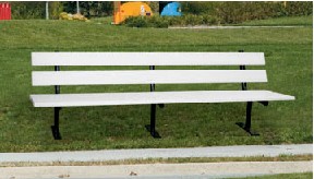 Tslb4 4ft Trail Side Bench In White With Steel Legs