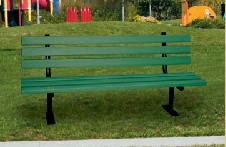 Gslb4 4ft Garden Bench In Green With Steel Legs