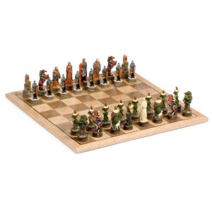 Battle Chess - Fame 7175 Battle Of Troy Chess Set King 3.25 Inch With 301B Board Included