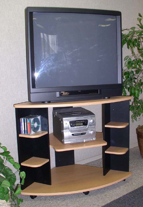4D Concepts 55211 TV/DVD Cart - Black/Beech