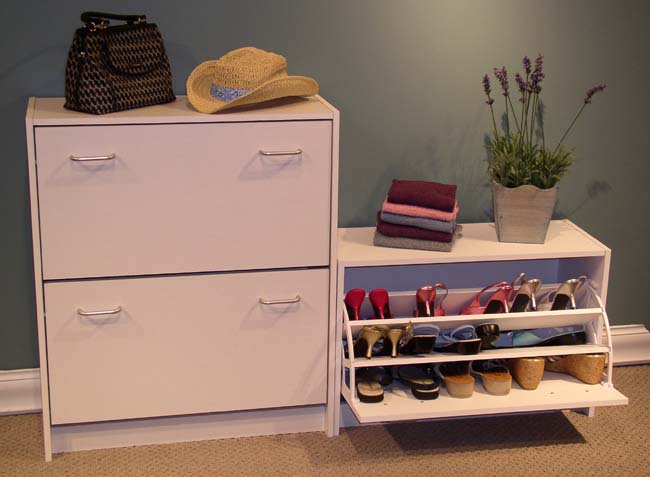 4D Concepts 74455 Double Shoe Cabinet - White