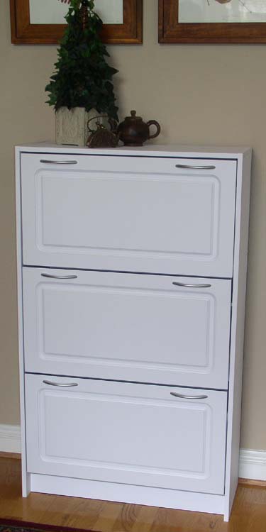 4D Concepts 76453 Deluxe Triple Shoe Cabinet - White