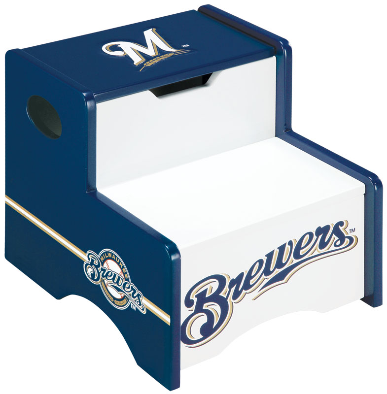 Guidecraft G11216 Milwaukee Brewers Storage Step-Up Stool