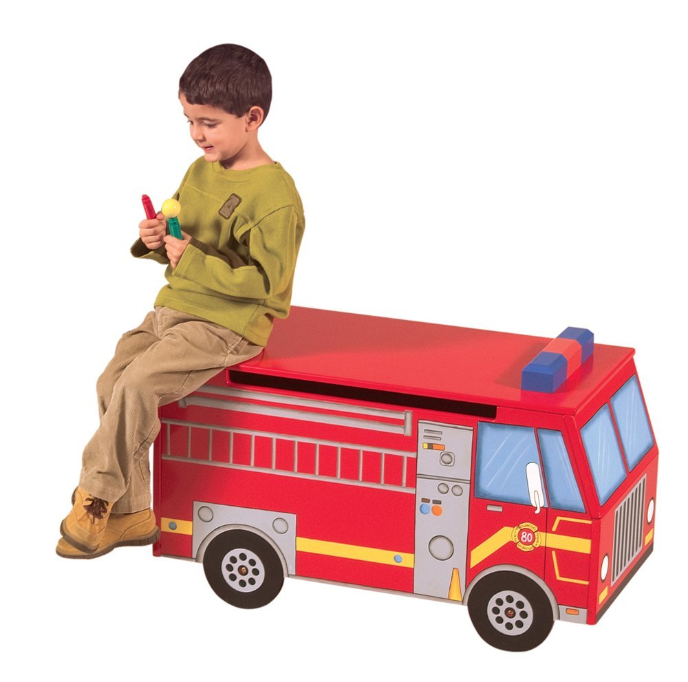 Guidecraft G83502 Fire Truck Toy Box