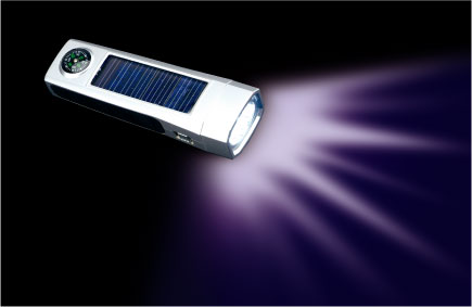 Good Hope Bags 5252 Solar Flashlight - Silver