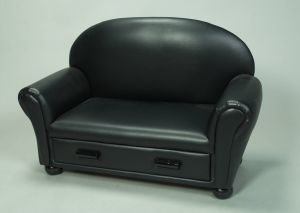 6700bk Upholstered Couch With Draw Black