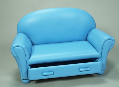 6700b Upholstered Couch With Draw Blue