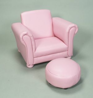 6705p Upholstered Chair With Ottoman Pink