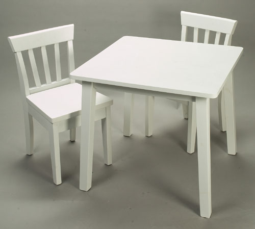 Giftmark 4525W Childrens Square Table  2 Chair Set White