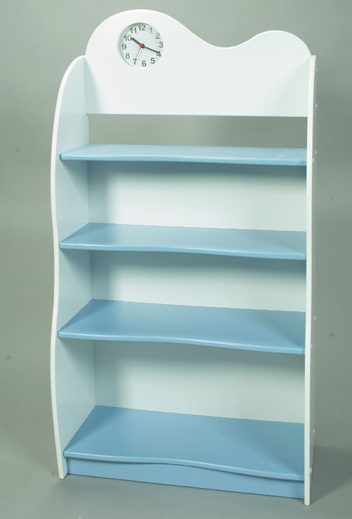 Giftmark 2072BW Child s Bookcase with Clock Blue and White