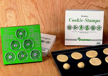 Cookie Gift - Gourmac Holiday Cookie Stamps Set Of 6 Gift Boxed 31900