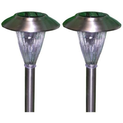 HomeBrite Solar 30806 Large Stainless Steel Solar Lamps - Alpine - 2 Pack