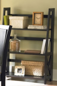 Black Bookcase - Home Elegance 481BK-11 BLACK FOLDING BOOKCASE