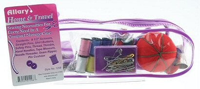 Allary Corporation 1298 Travel Sewing Kit Purple -Clear Case with 8 Inch Scissors -Pack Of 6