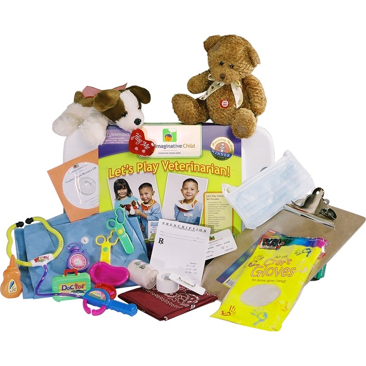 The Imaginative Child TIC10020 Let's Play Veterinarian Dramatic Play Box